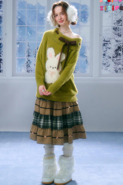 Retro Girly Plaid Skirt