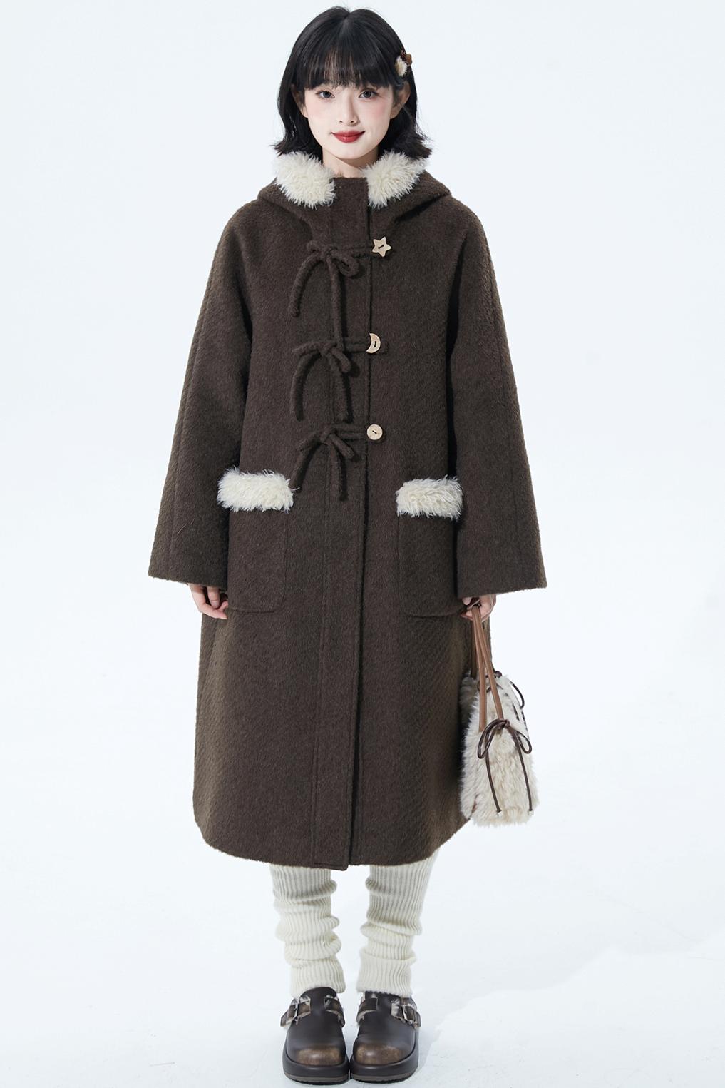 ソフトブラウンフーディコート