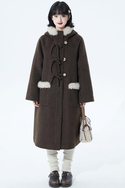 ソフトブラウンフーディコート