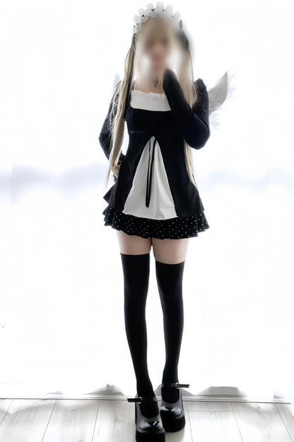 French Color Blocking A-Line Top + Skirt + Arm Sleeves