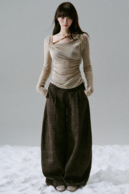 Open collar tight mode top