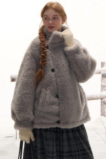 リバーシブルチェックルーズコート