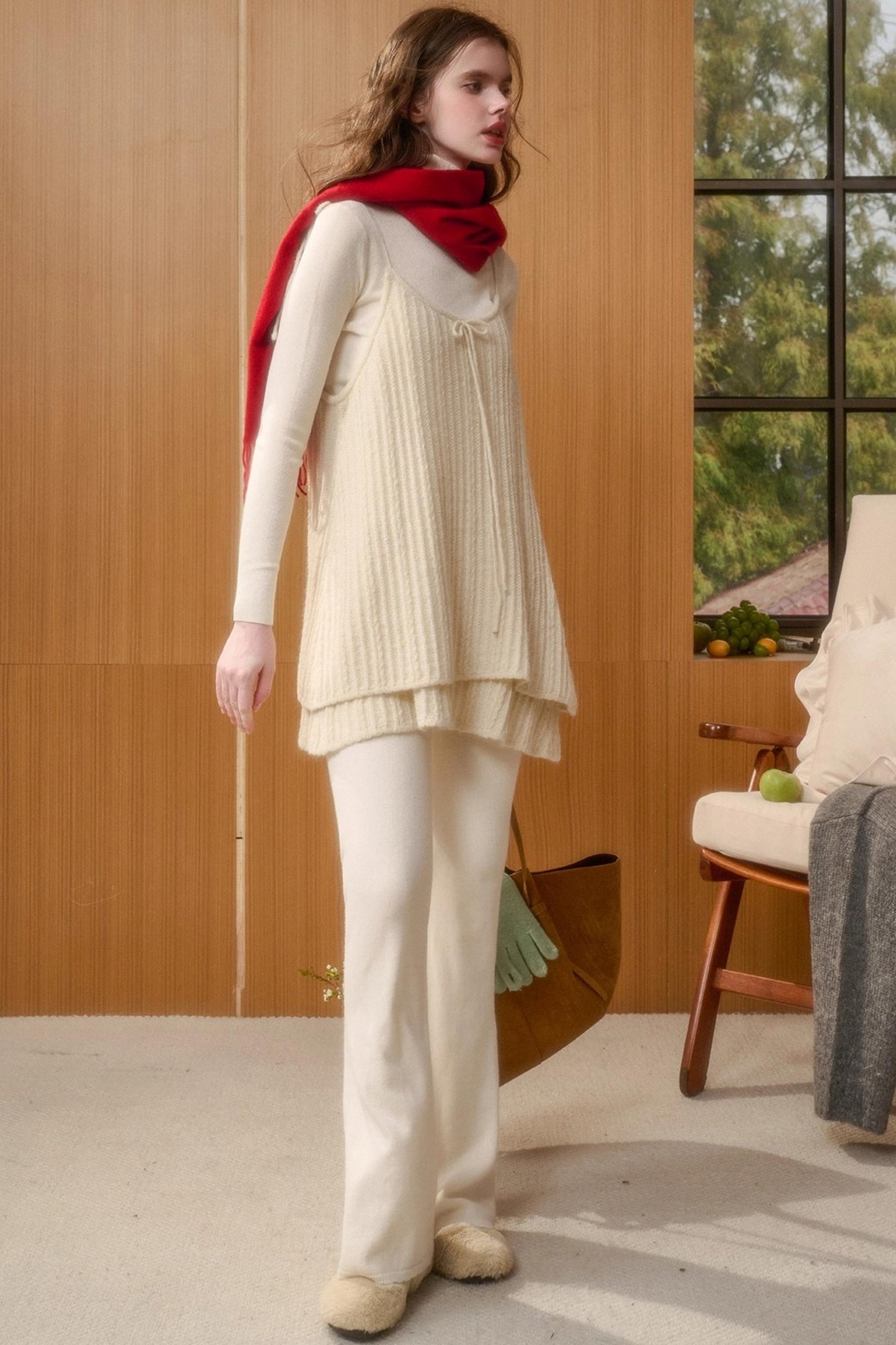 レトロスイートトップス+スリムパンツ