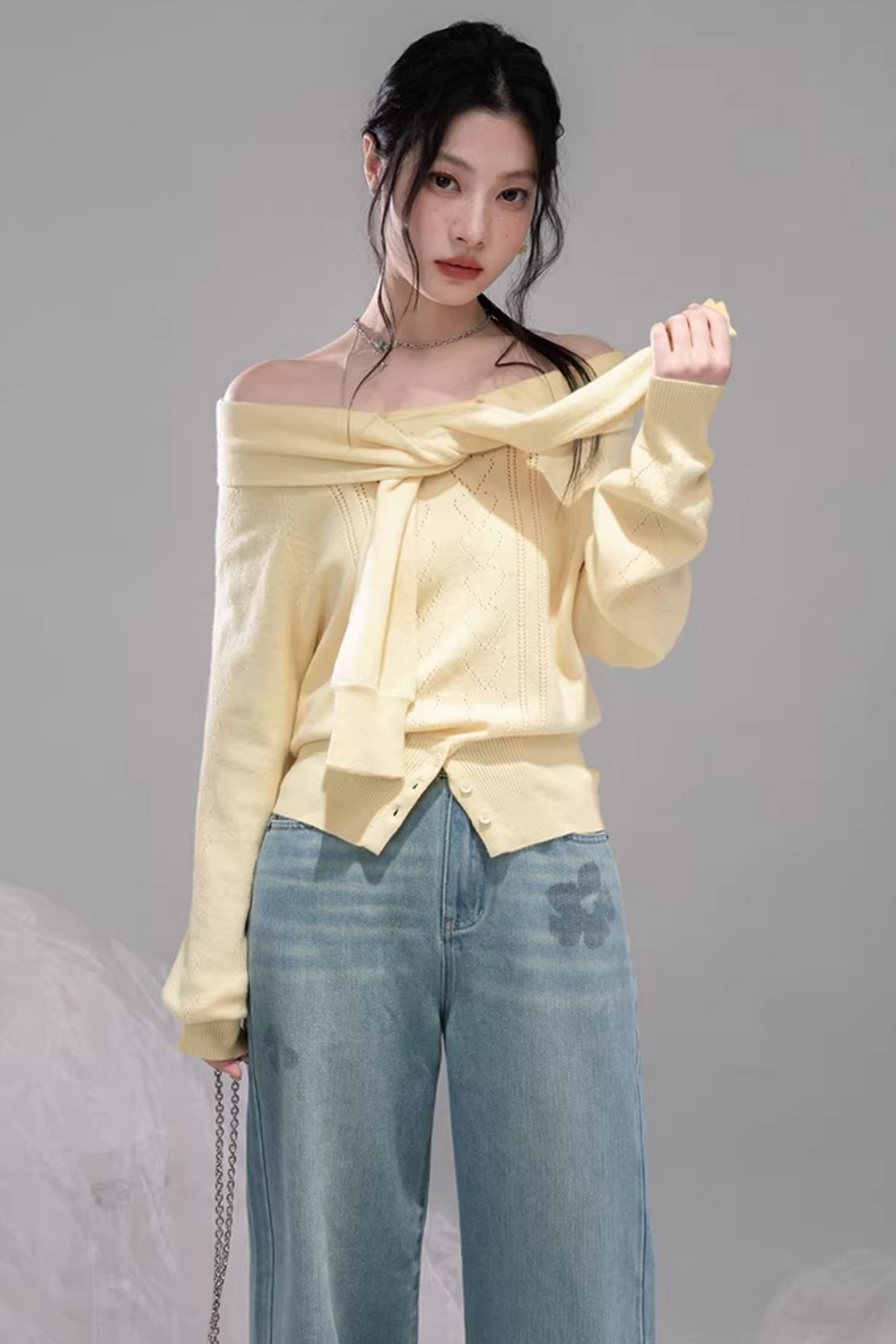 Sea Salt Straight Leg Denim Pants