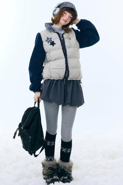 スタープリントカラーブロックコート