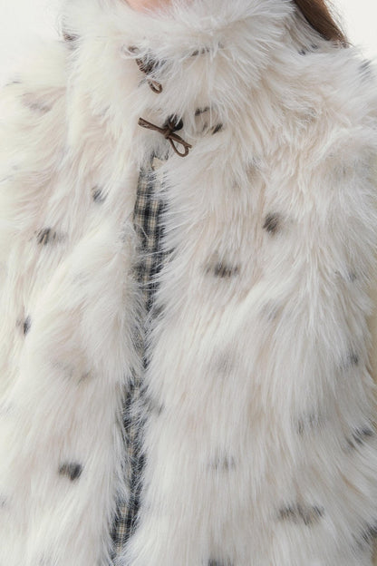 チェックドットファーリバーシブルベスト