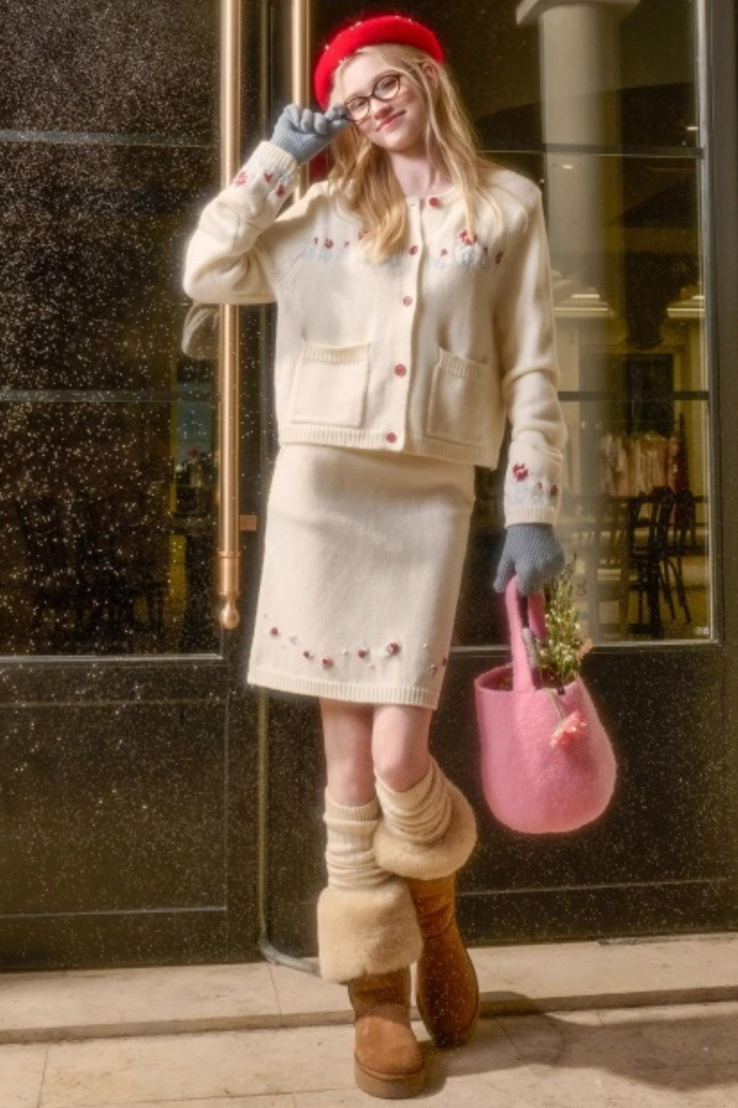 スイートベリーニットトップス+タイトスカート