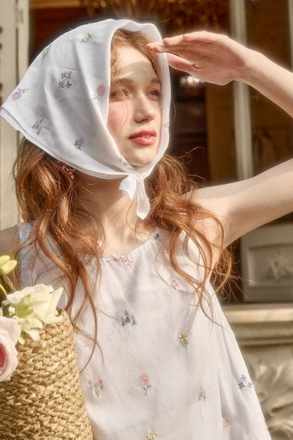 レトロフラワードレス+トップス+パンツ+カーテン+スカーフ