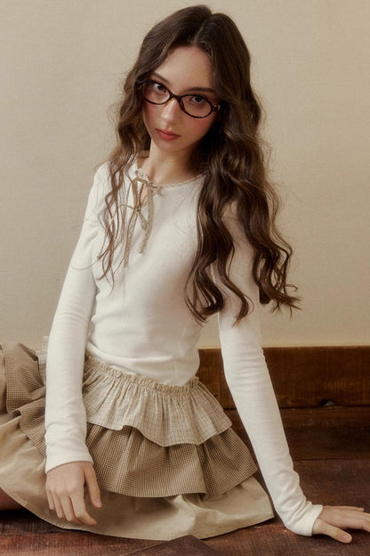 レトロチェックレイヤードドレス