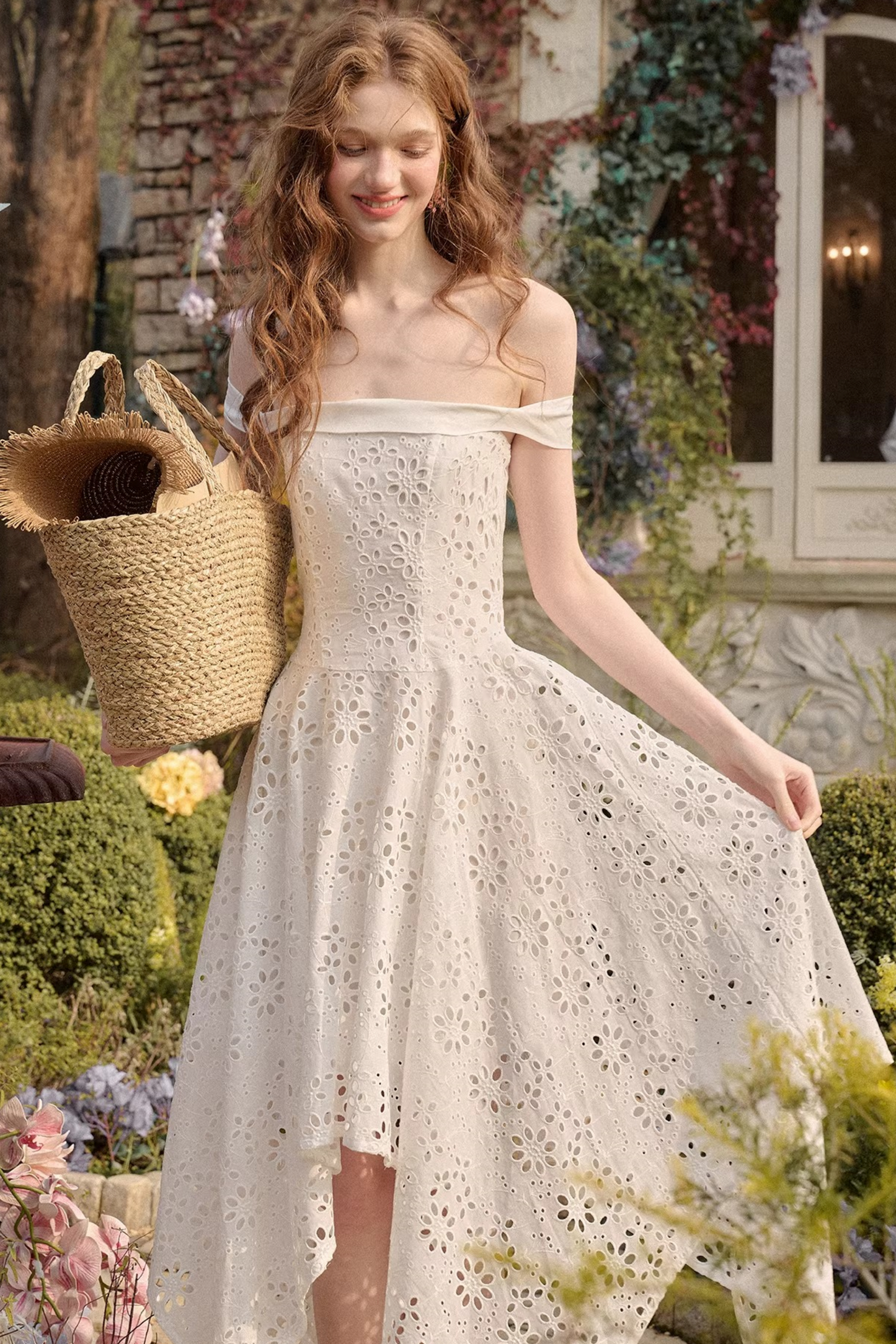 エレガントコットンリボンドレス