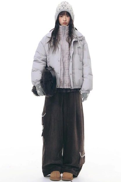 マルチポケットカジュアルロングパンツ+ロールアップワイドレッグミディアムパンツ