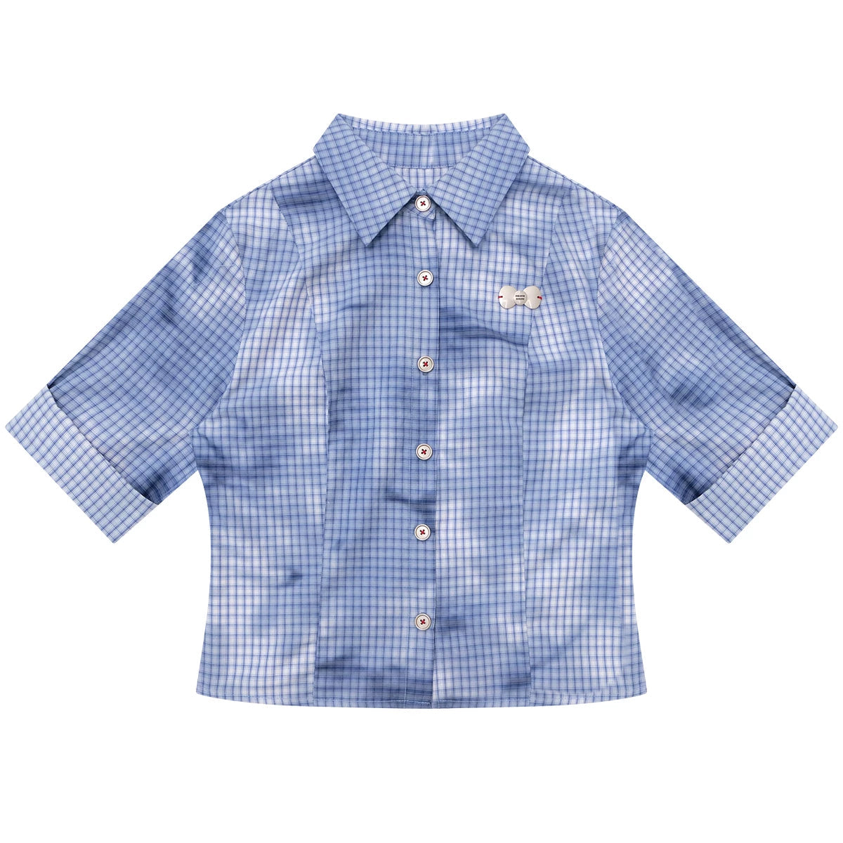 格纹墨水渐变上衣