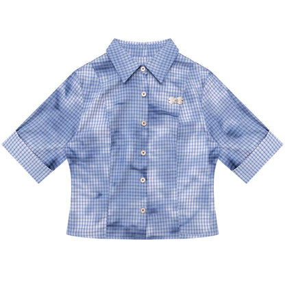 格纹墨水渐变上衣