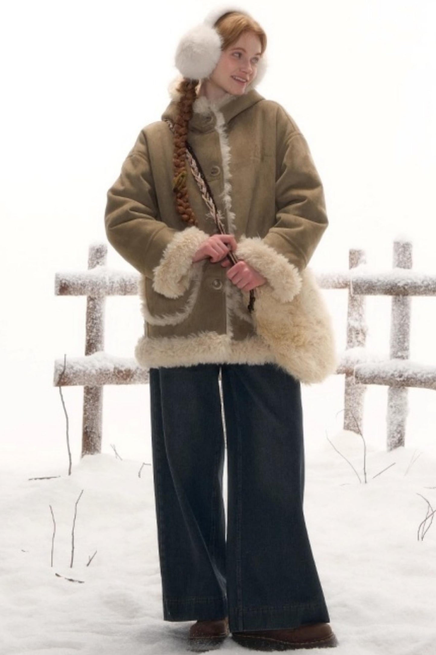 リバーシブルスエードファーコート