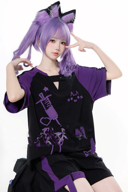 サブカルキャットサマーTシャツ+パンツ＋レッグカバー