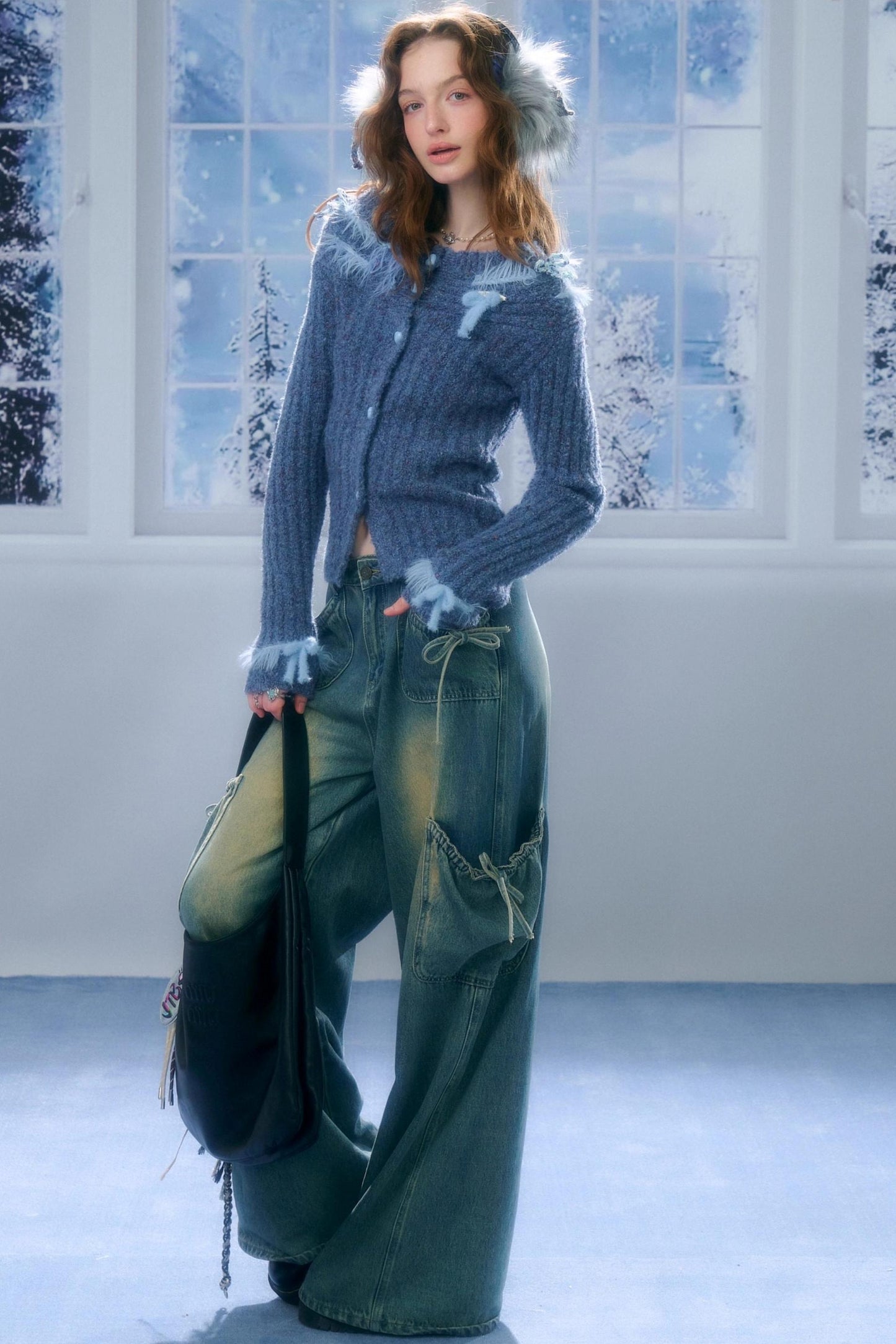 Mist Harbor Off-Shoulder Cardigan