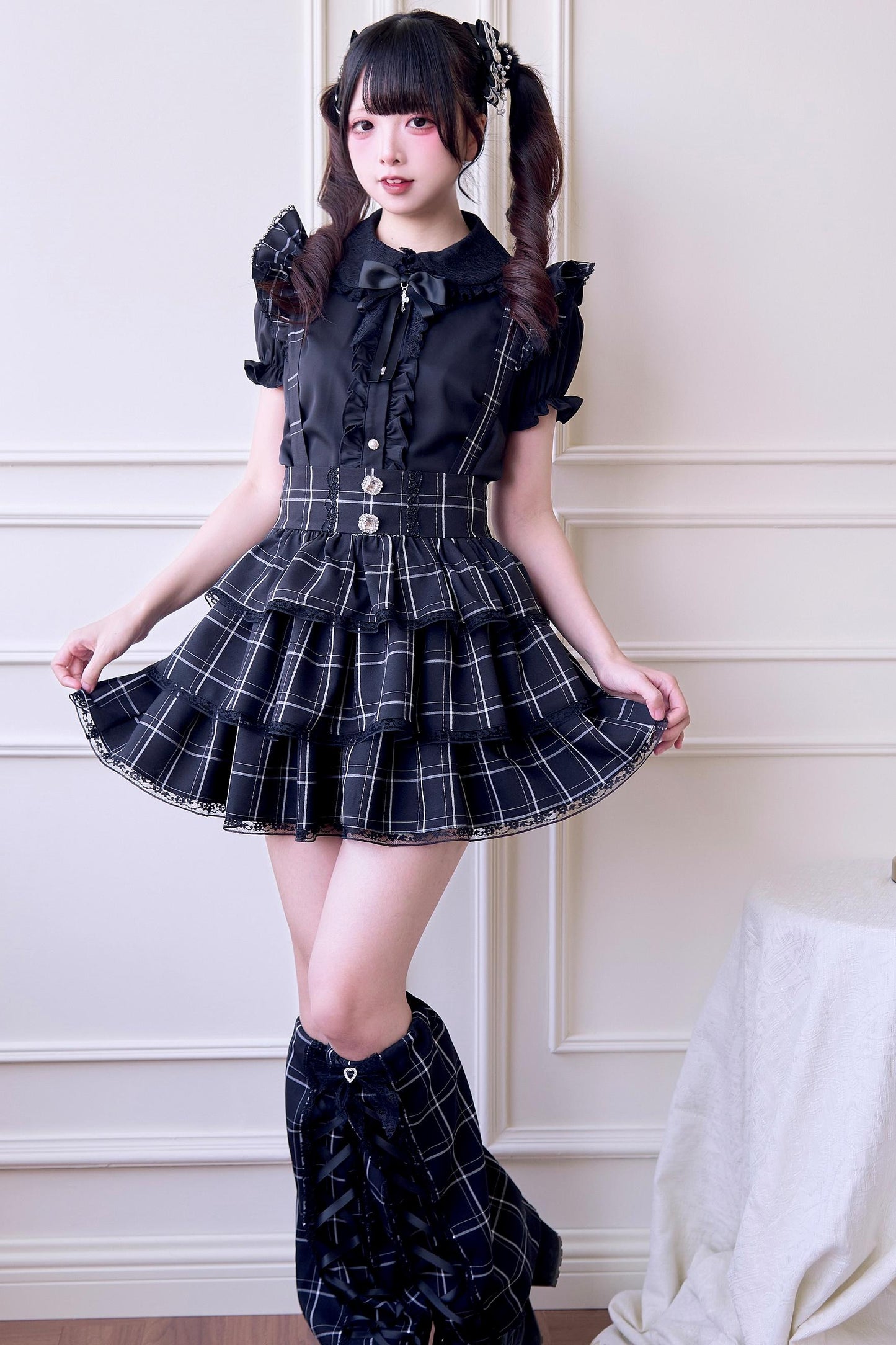 サブカル地雷ビブスカートセットアップ