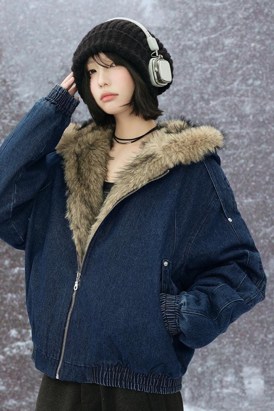 Sheepskin Hooded Jacket