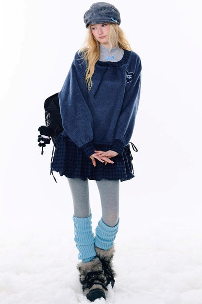 Check Loose Wide Dress