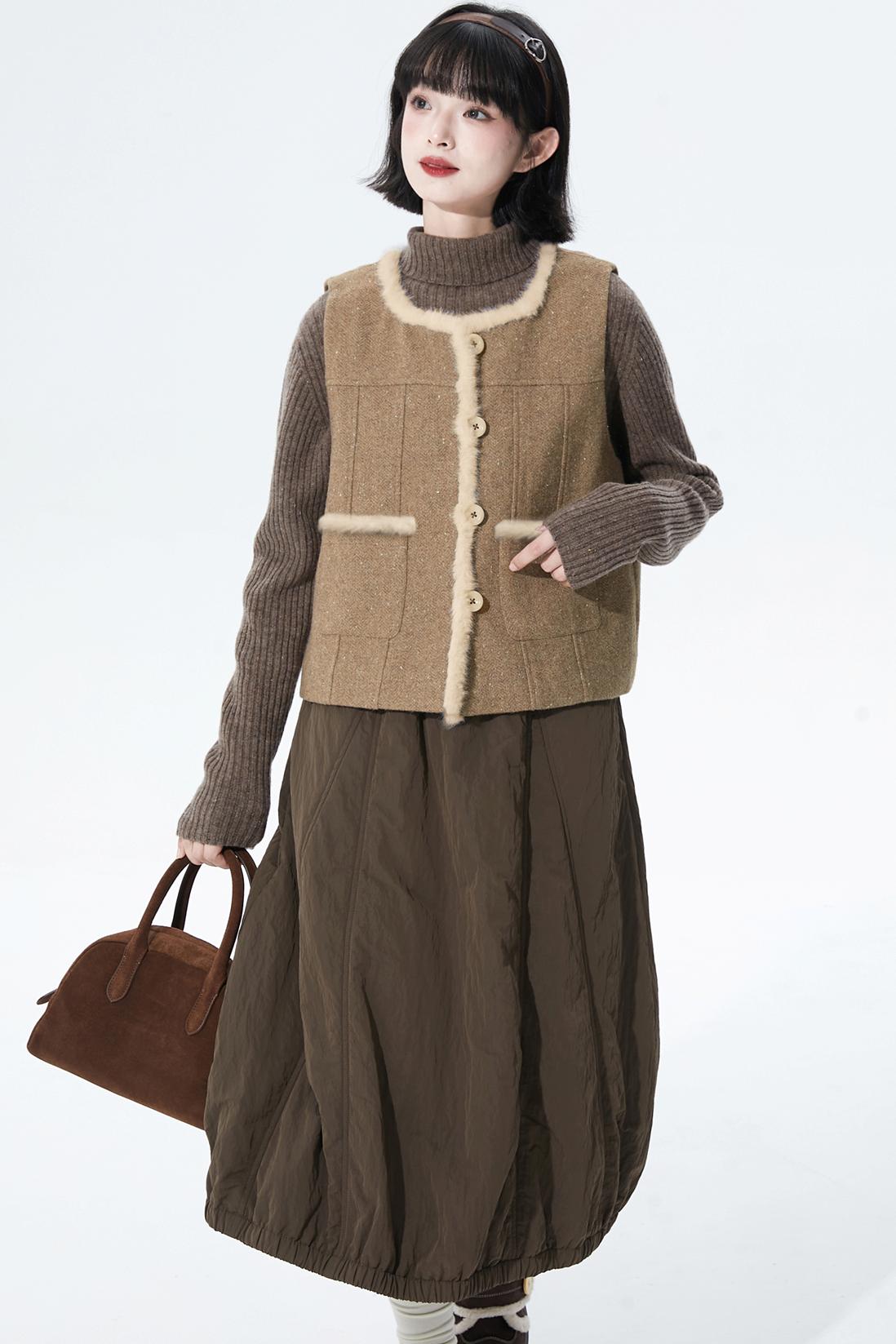 Oatmeal Speckled Woollen Vest