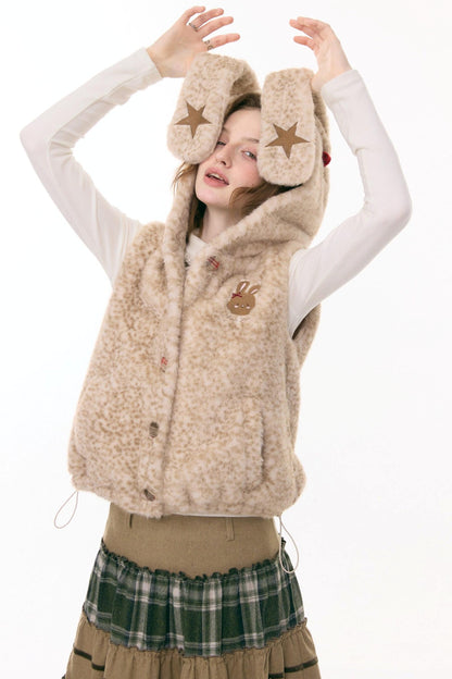 Faux Fur Rabbit Ear Vest
