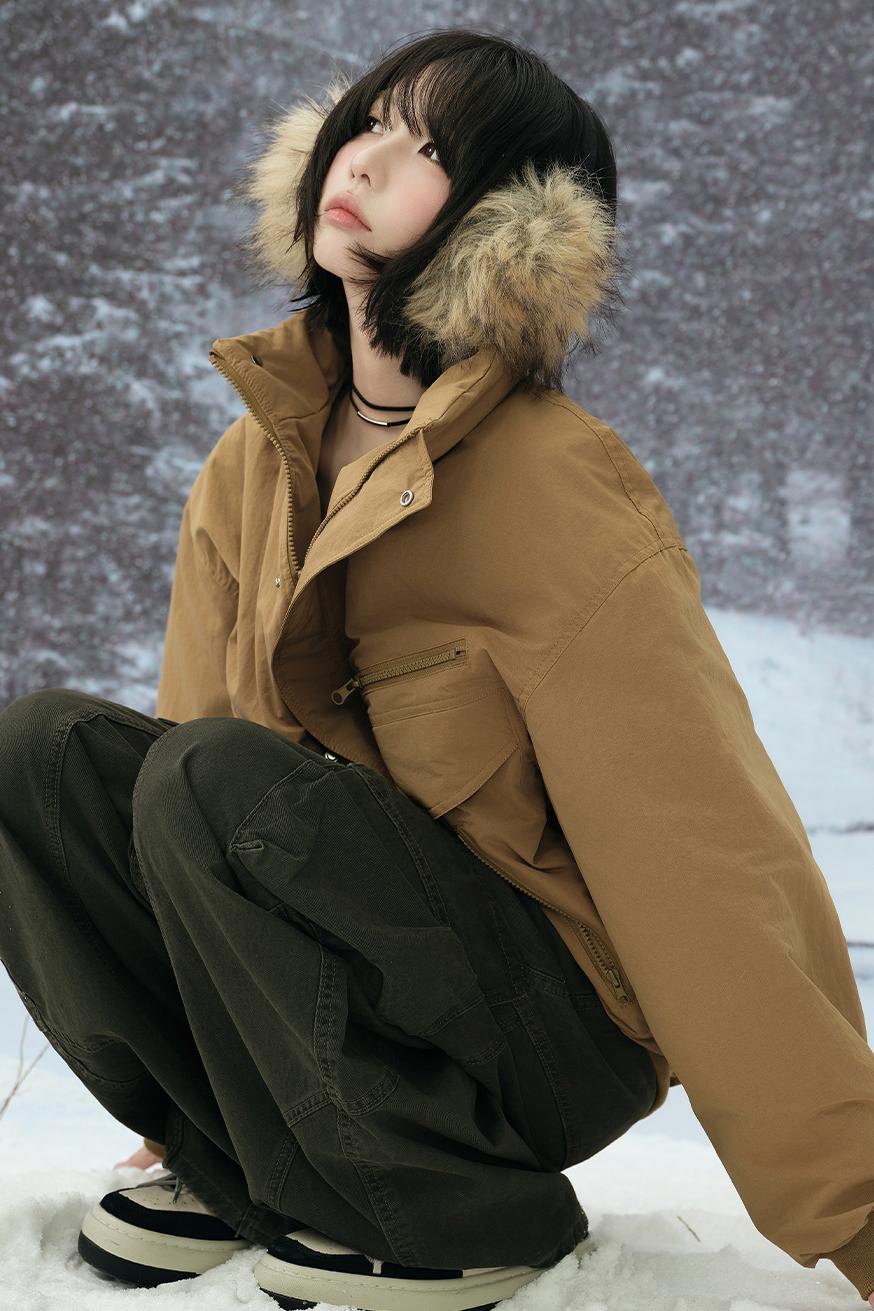 Cotton Padded Stand Collar Jacket