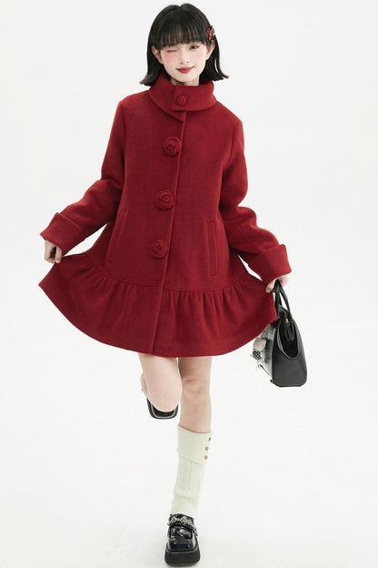 ローズラッフルウールコート