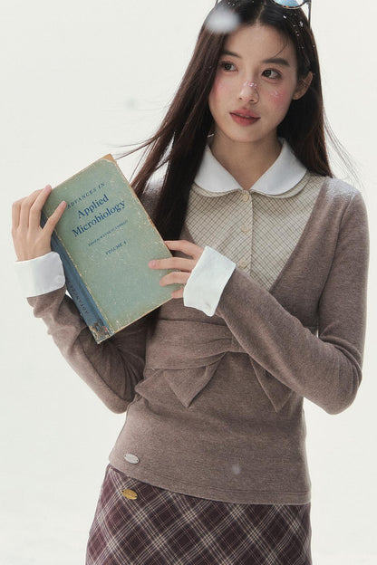 Retro Doll Color Layered Design Top