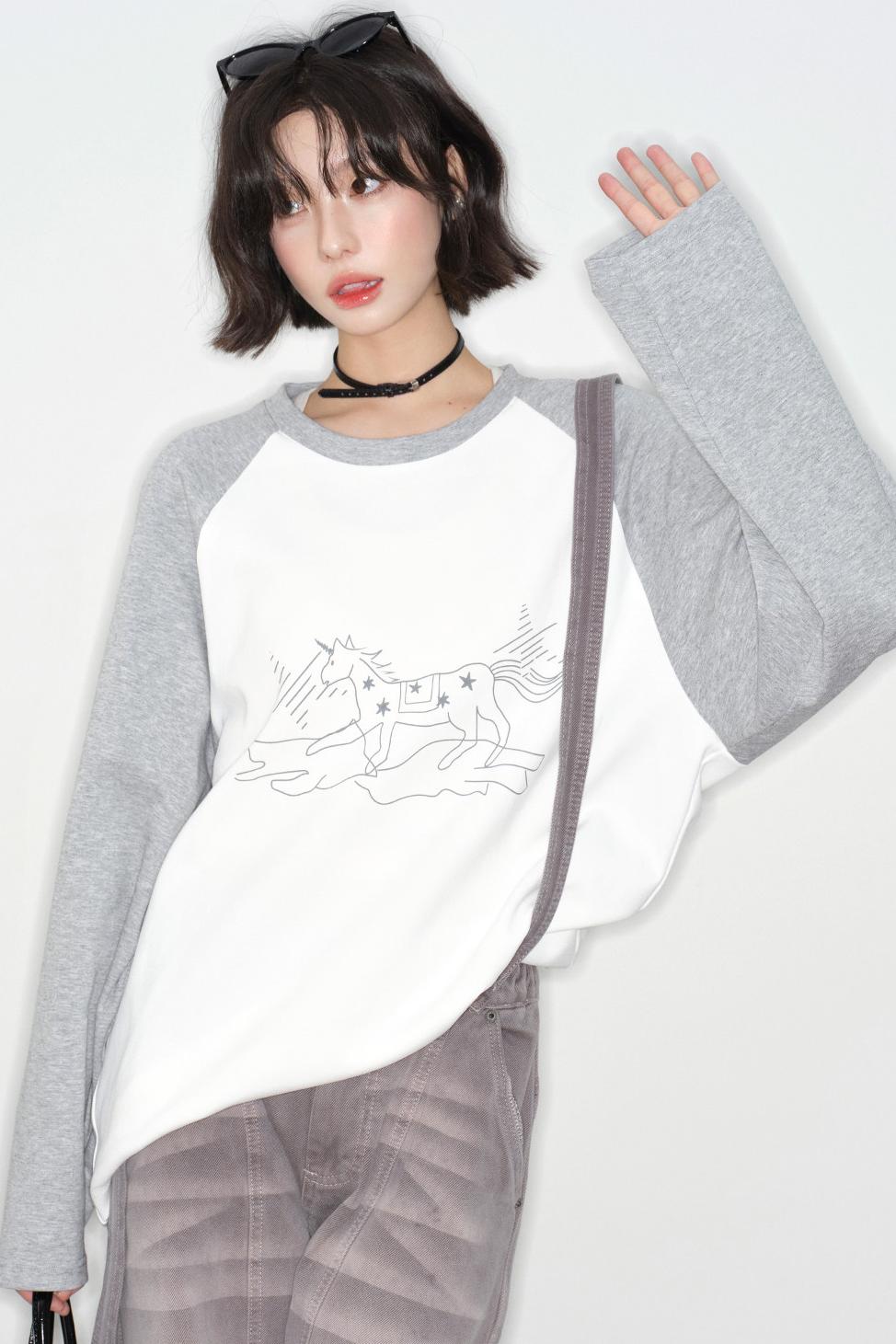 グラビティカラーブロックトップス