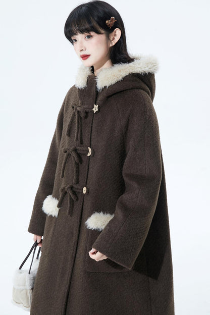 ソフトブラウンフーディコート