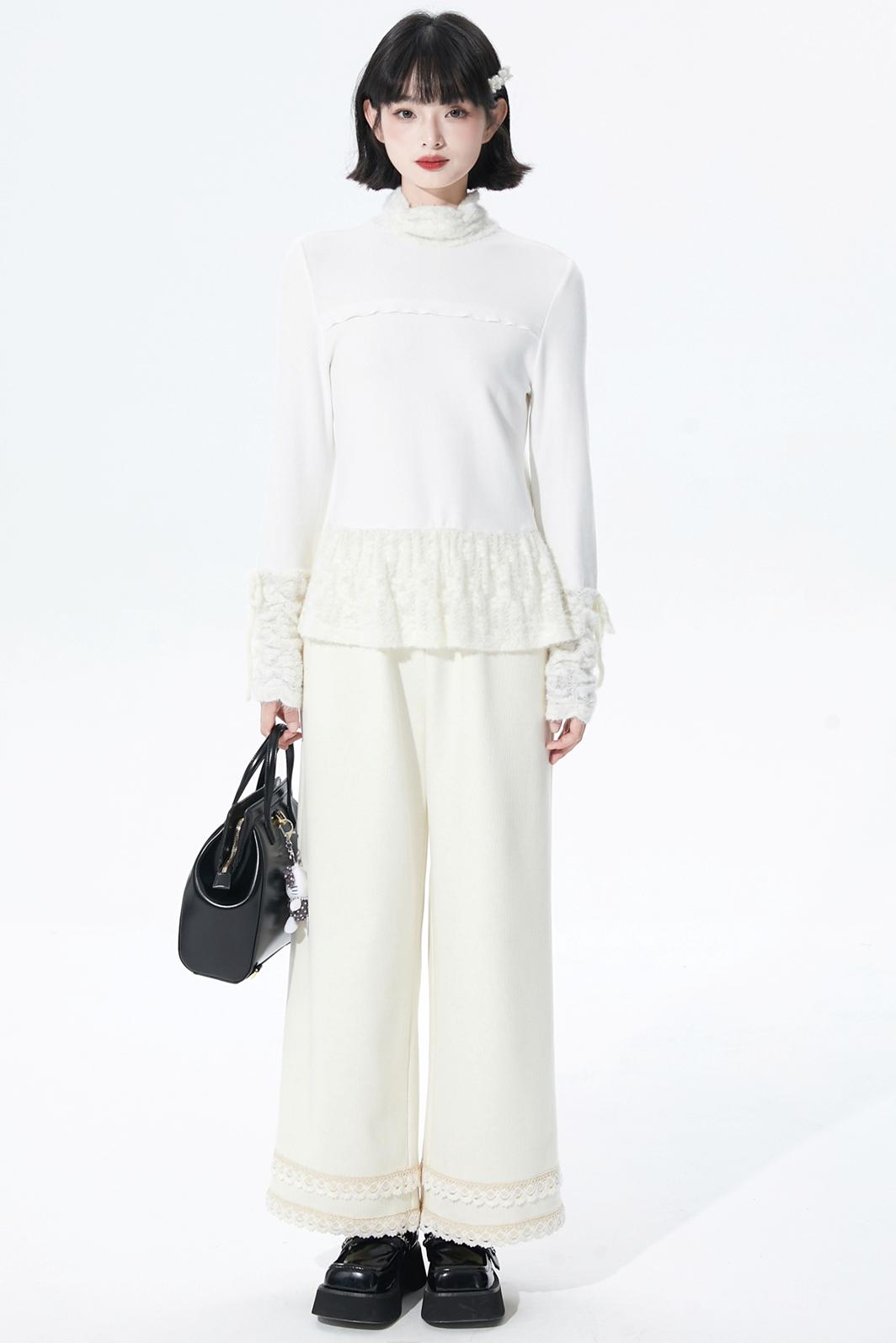 Off-White Lace Knit Pants