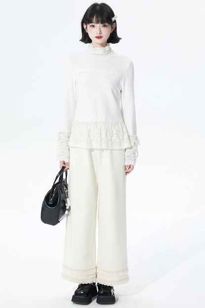 Off-White Lace Knit Pants