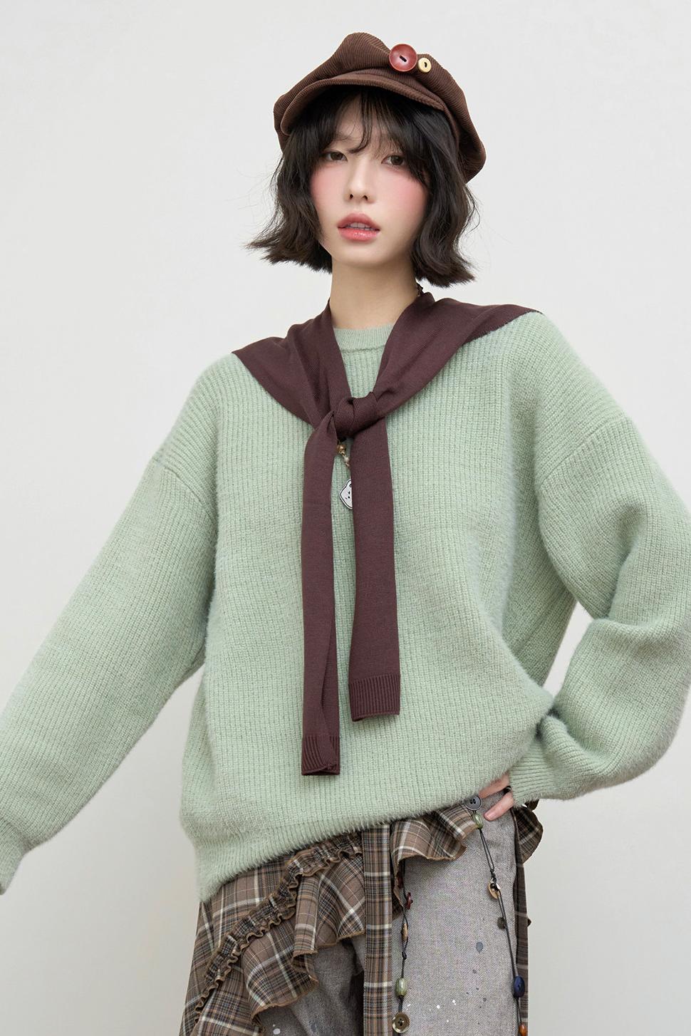 Gravity Color Block Shawl Collar Sweater