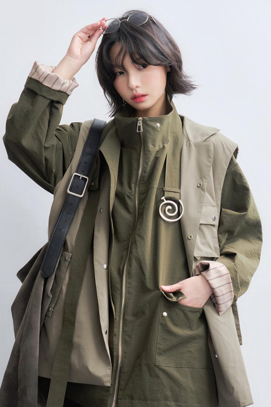 stand collar padded vest