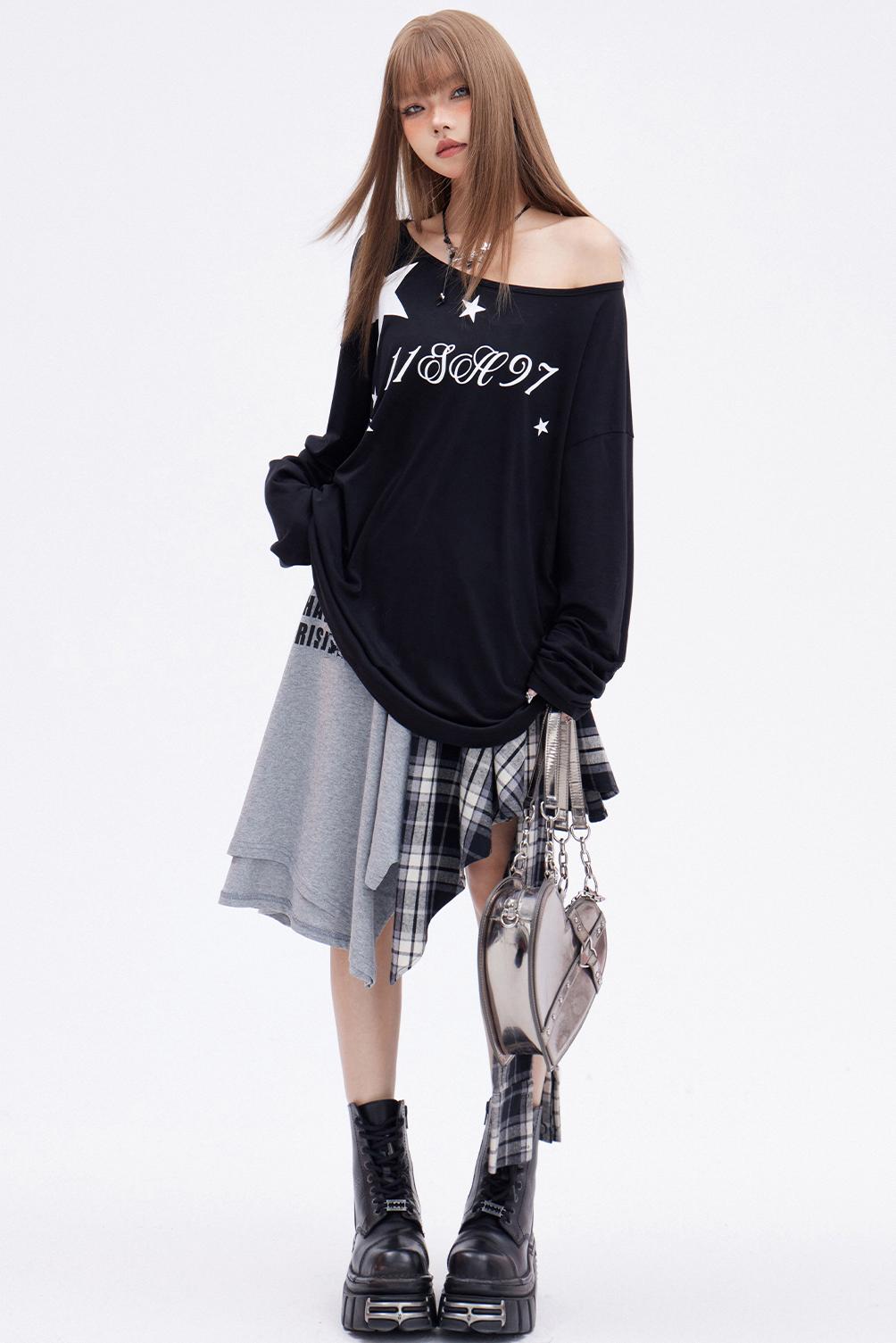 Sheer Letter Print T-Shirt