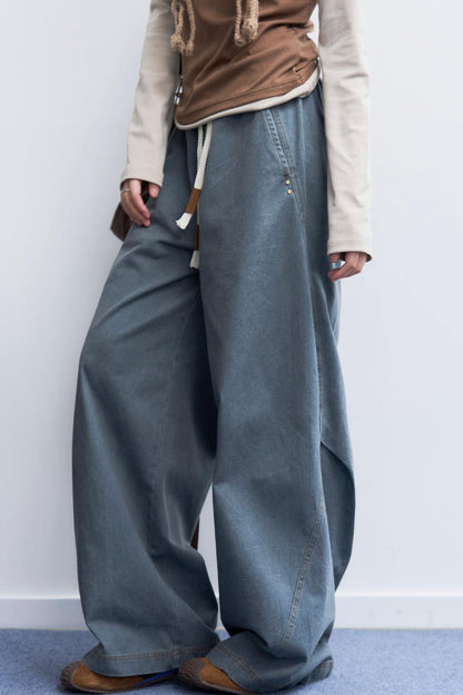 ルーズフィットスラックススタイルパンツ