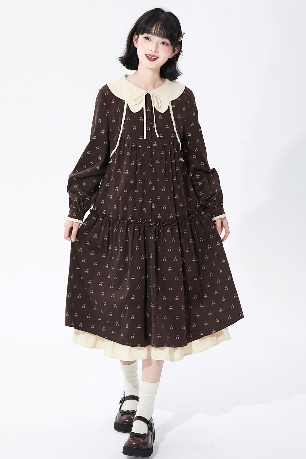 Cherry Doll Collar Retro Dress – Belchic