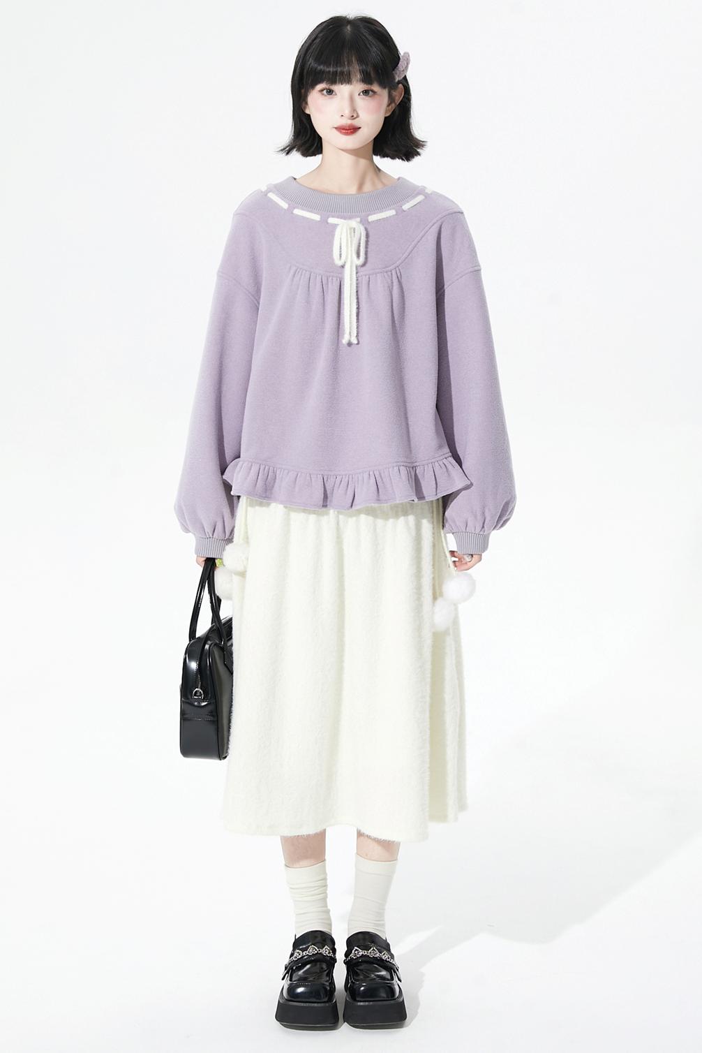 ソフトリブドニットフレアスカート