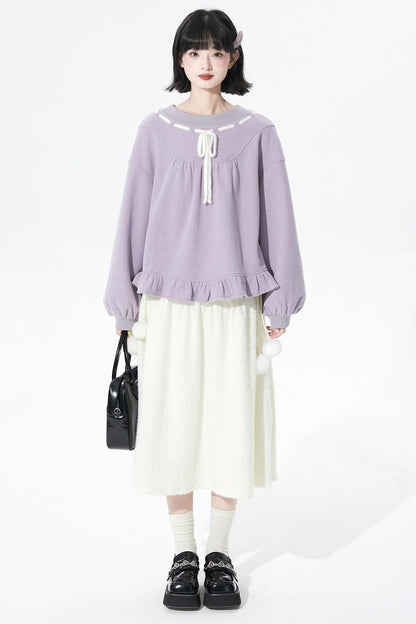 ソフトリブドニットフレアスカート