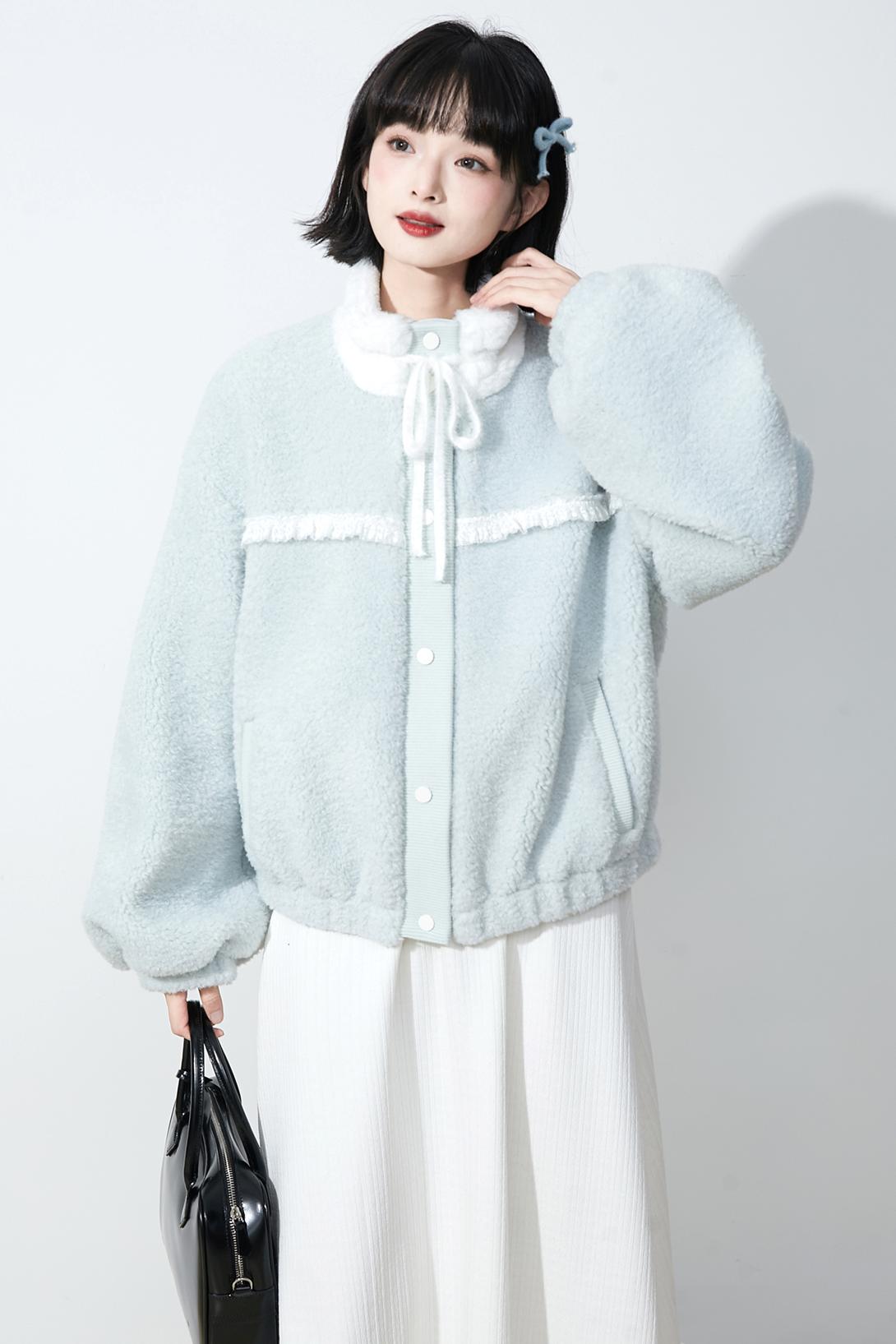 Soft mist blue longline coat