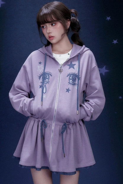 Comic Eye Hooded Dress