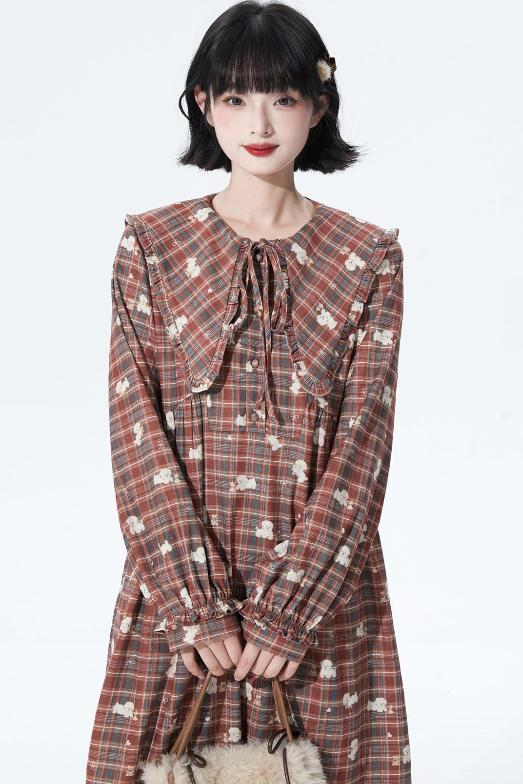 Checkered Puppy Collar Dress