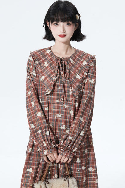 Checkered Puppy Collar Dress