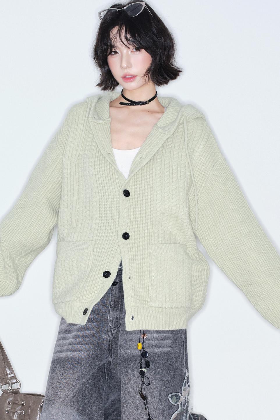 Gravity Knitted Hooded Jacket