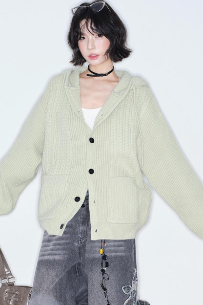 Gravity Knitted Hooded Jacket