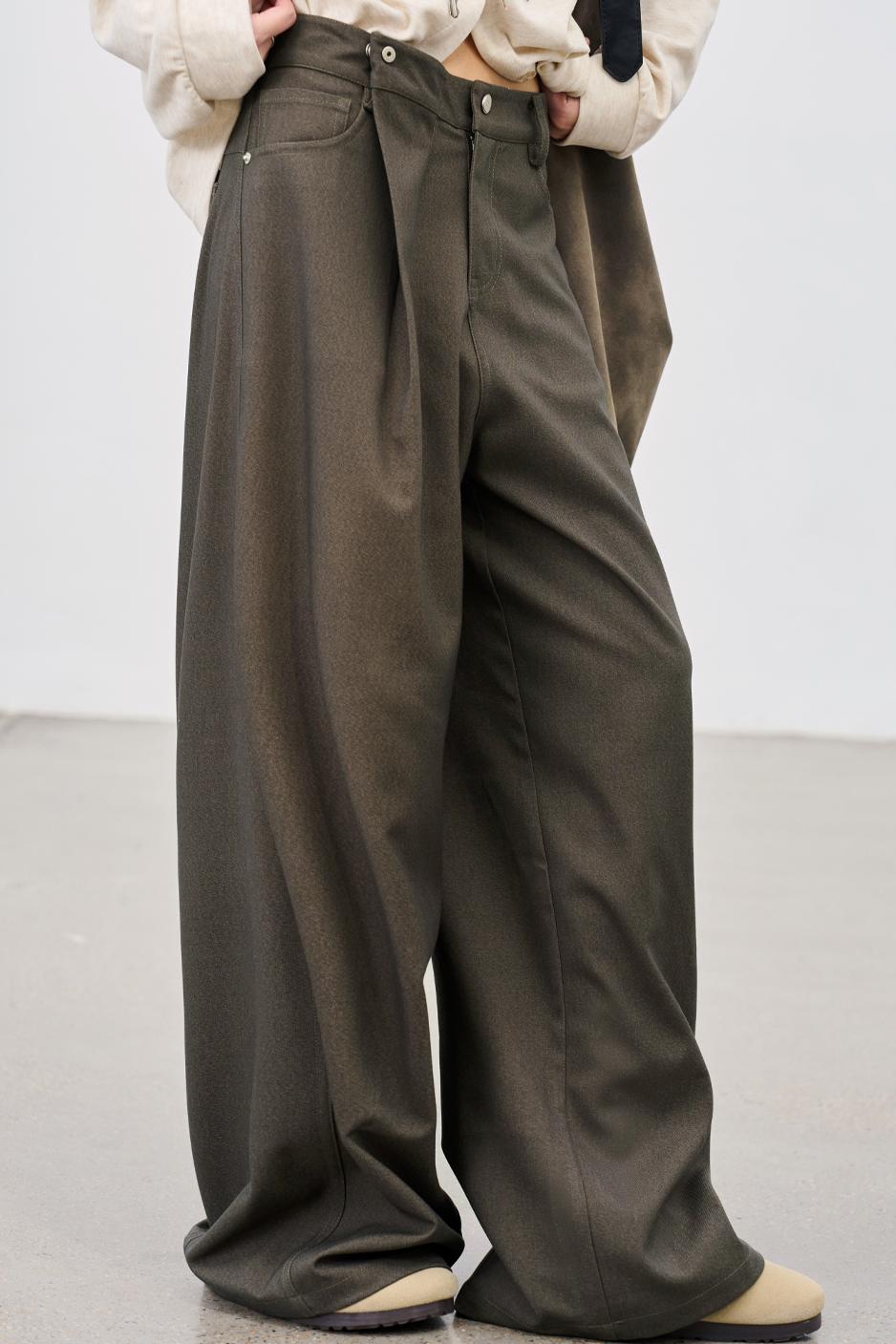 ソリッドドレーピーロングパンツ