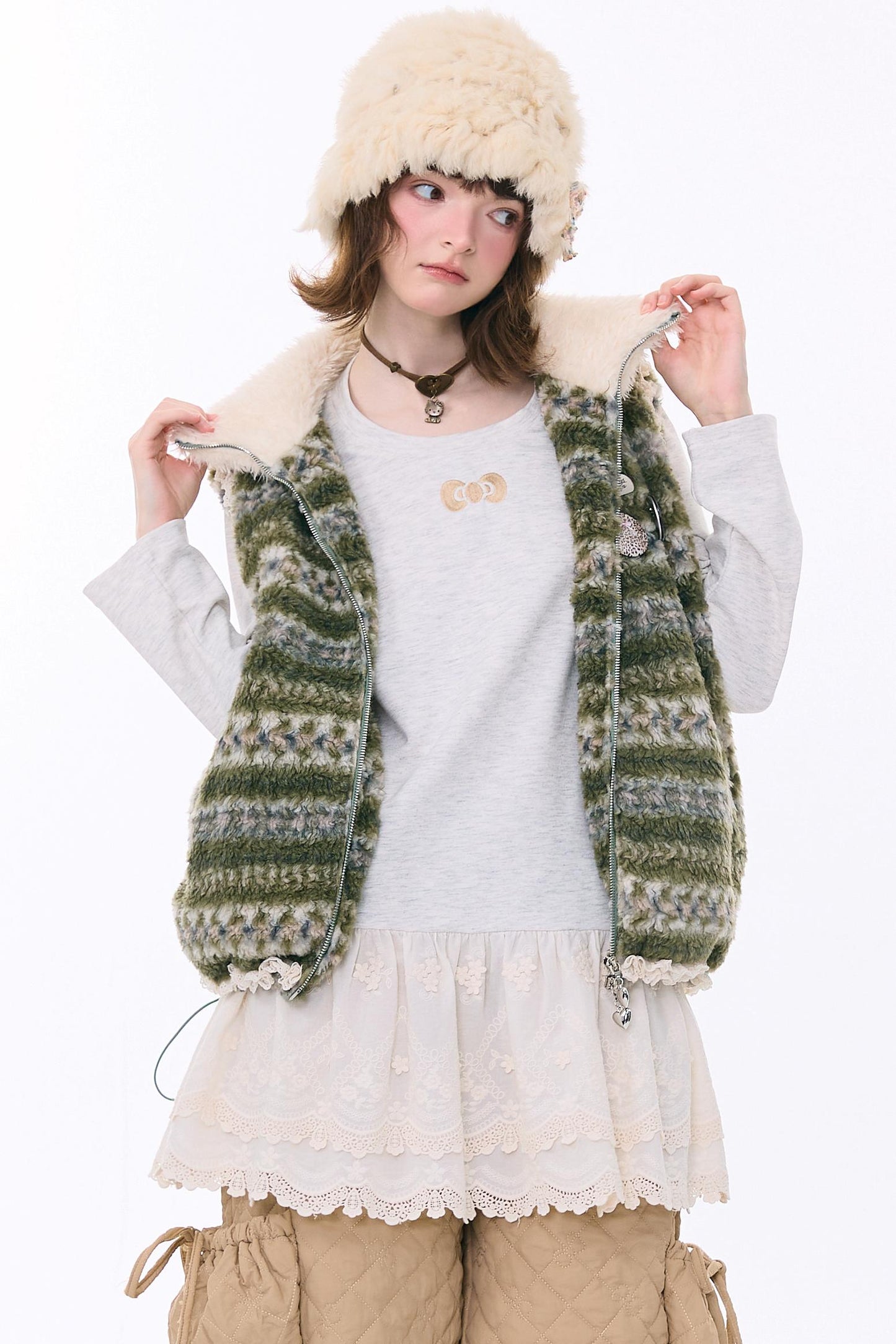 Retro Fair Isle Fleece Vest