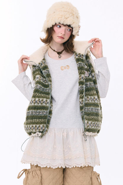 Retro Fair Isle Fleece Vest