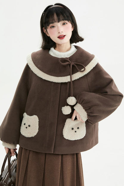 キャラメルブラウンプラッシュコート