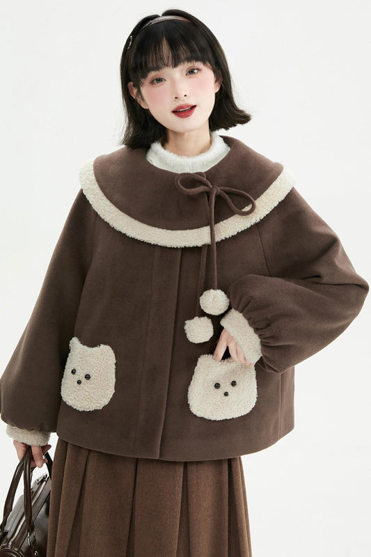 キャラメルブラウンプラッシュコート